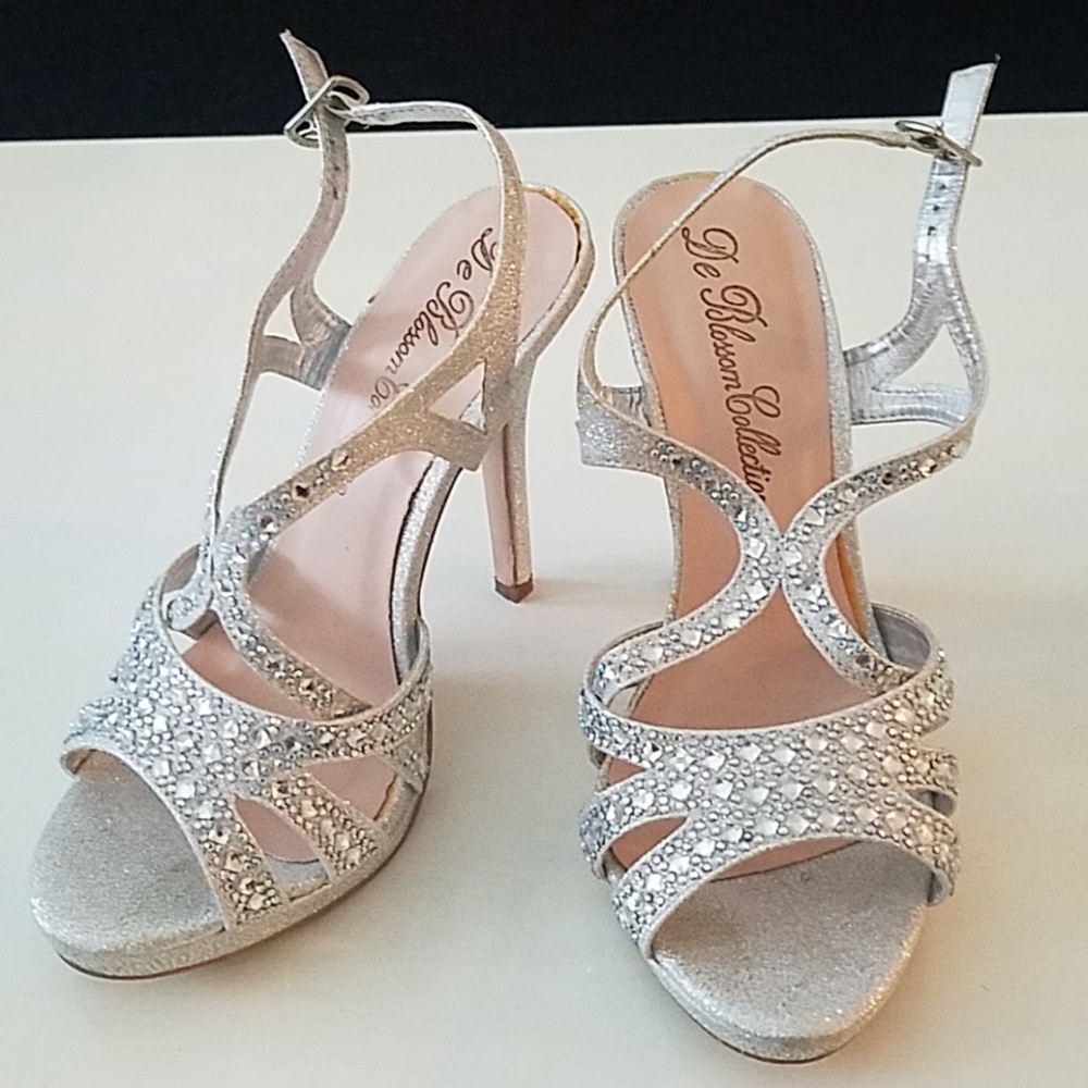 Special occasion, evening heels with jewels